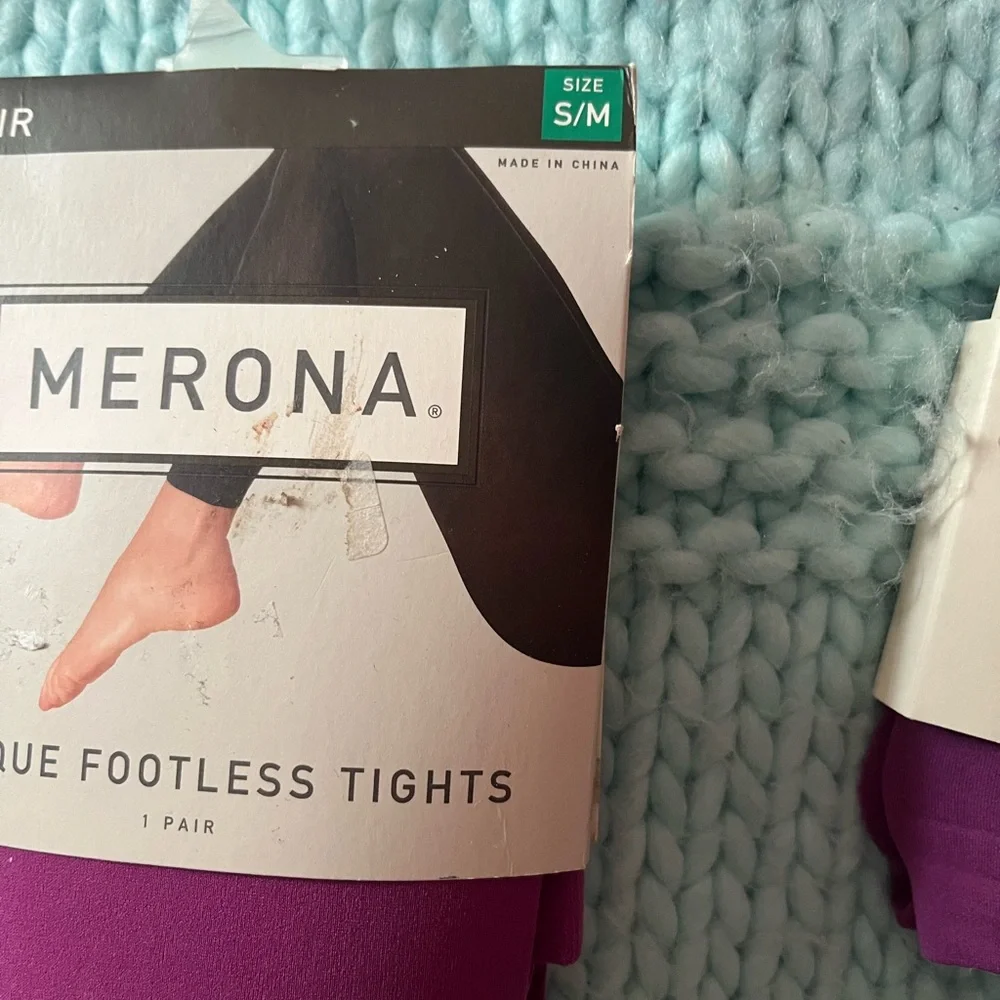 Merona Opaque Footless Tights — Purple (S/M) - Picture 2 of 7